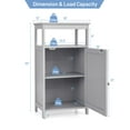 thumbnail image 3 of Costway Bathroom Cabinet Wooden Floor Multifunction Storage Rack Organizer Stand Grey, 3 of 8