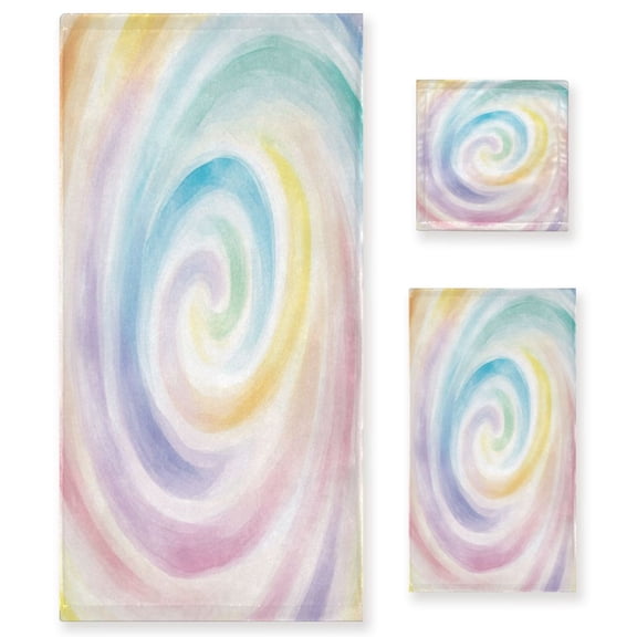 Three-Piece Towel Set Face Towel Towel Set Hand Towel Bath Towel Cotton Bath Towels Bath Towel Sets Hand Bath Towels Color Swirl