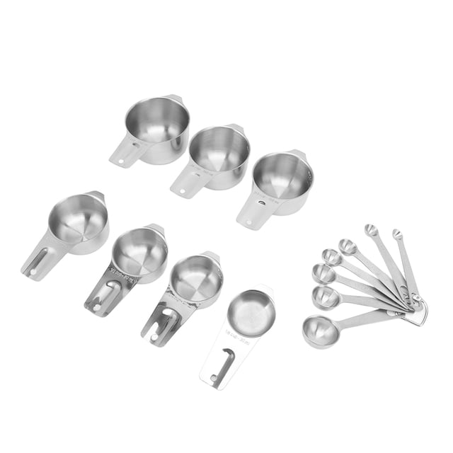 Juego de cucharas medidoras de acero inoxidable, 14 Uds., apilables, multifuncionales, cucharas medidoras anidadas, juego de tazas, herramientas de cocina