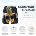 thumbnail image 5 of Lsque Mens Swim Trunks Pineapple With Black Glasses Pattern - Bathing Suit Compression Liner - Beach Swim Shorts Swimwear - (S-3XL) - Stretch Quick Dry -X-Large, 5 of 9