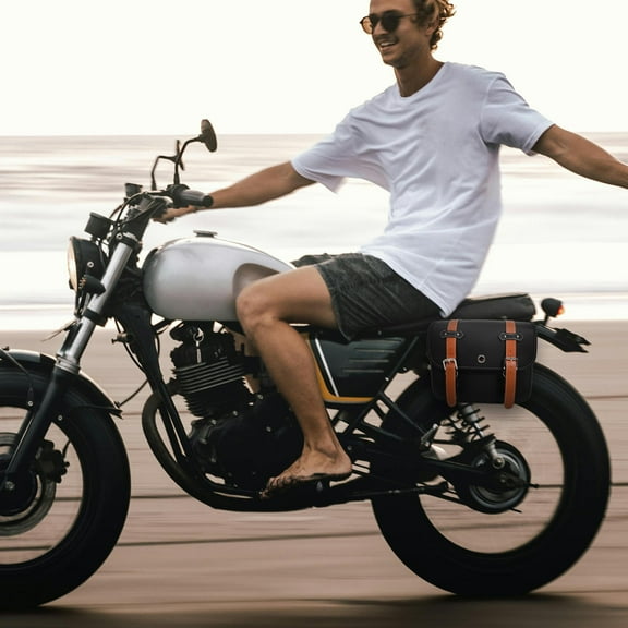 TABLZONE Vintage Saddlebag Durable Handmade PU for Motorbike Travel 2Pcs