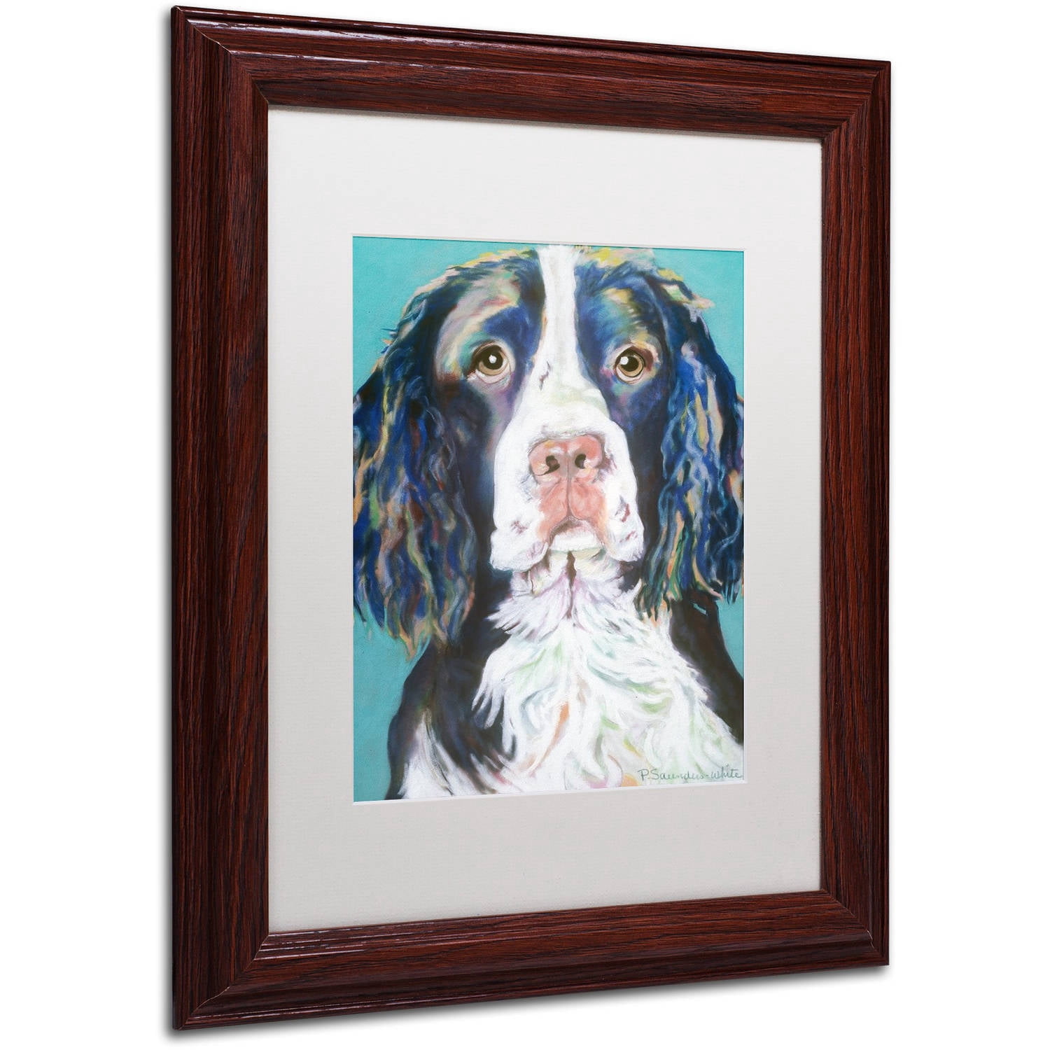 Trademark Fine Art "Dodger" Canvas Art by Pat Saunders-White, White Matte, Wood Frame