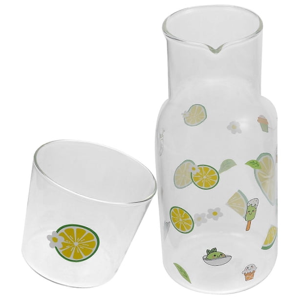 Jug Cup Glass Beverage Pitcher Holding Water Home and Office Use 550ml 1 Set
