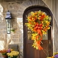 thumbnail image 6 of 23 Inch Fall Wreaths for Front Door Artificial Autumn Wreath with Bow, Maple Leaf and Eucalyptus Leaf Garland, Thanksgiving Decor Farmhouse Style Door Hanging Wall Home Decoration, 6 of 8