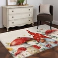 thumbnail image 3 of Red Mushroom Gnomes Area Rugs 3'x5', Washable Small Throw Rugs for Living Room Bedroom, Eucalyptus Leaves Watercolor Rustic Indoor Outdoor Rug Non-Slip Low Pile Carpet Runner Reversible Floor Mats, 3 of 8