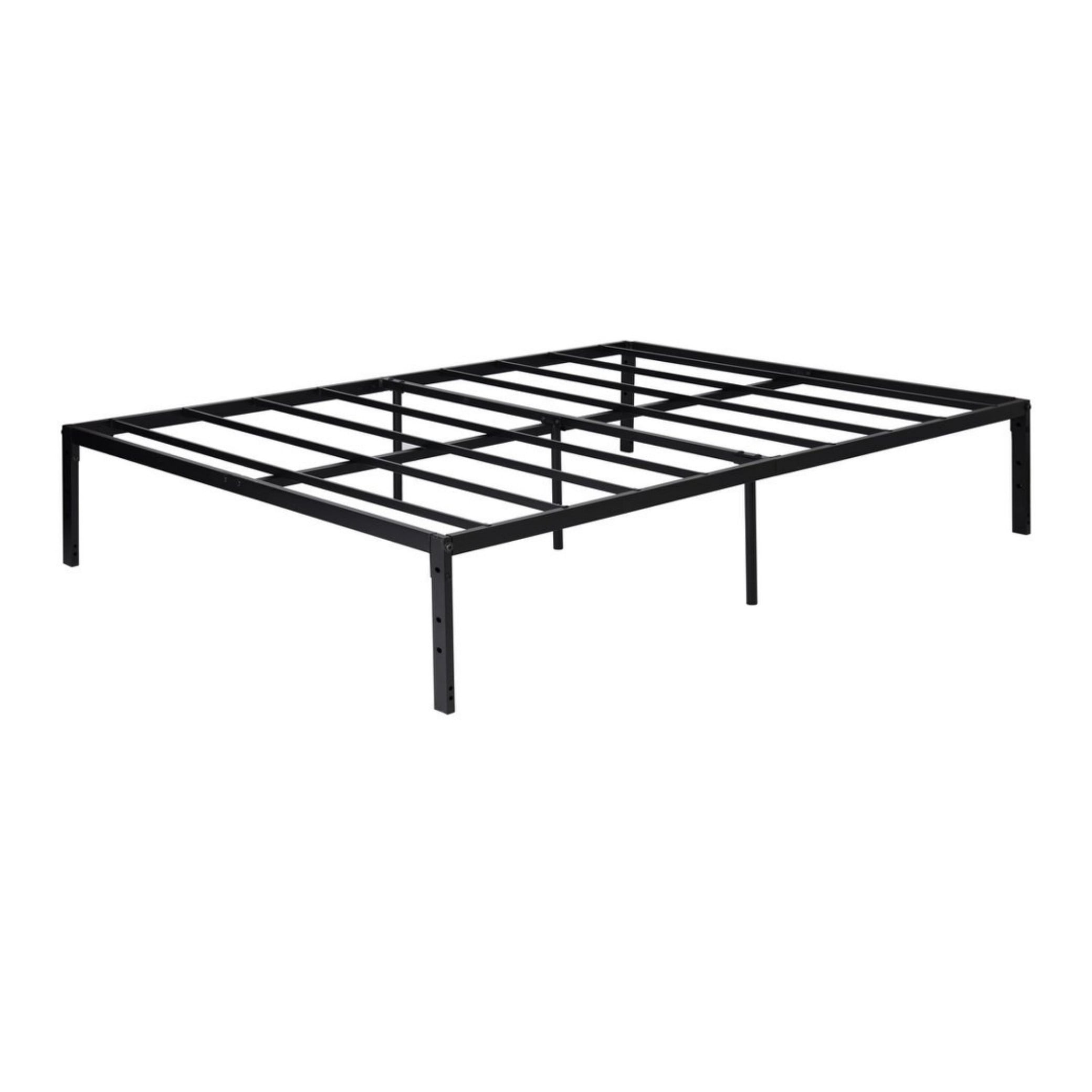 BSHTI 55" Full Bed Frame – Heavy Duty Metal Platform, 14.2" Under-Bed Storage, No Box Spring Needed, Minimalist Design, Black