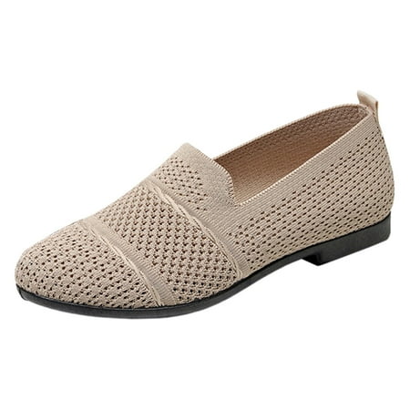 

Sngxgn Womens Medium and Narrow Width Ballet Flat with Knit Fabric Uppers and Round Toe(White 7)