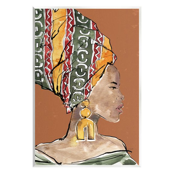Stupell Industries African Flair Earthy Portrait Graphic Art Unframed Art Print Wall Art, Design by Anne Tavoletti