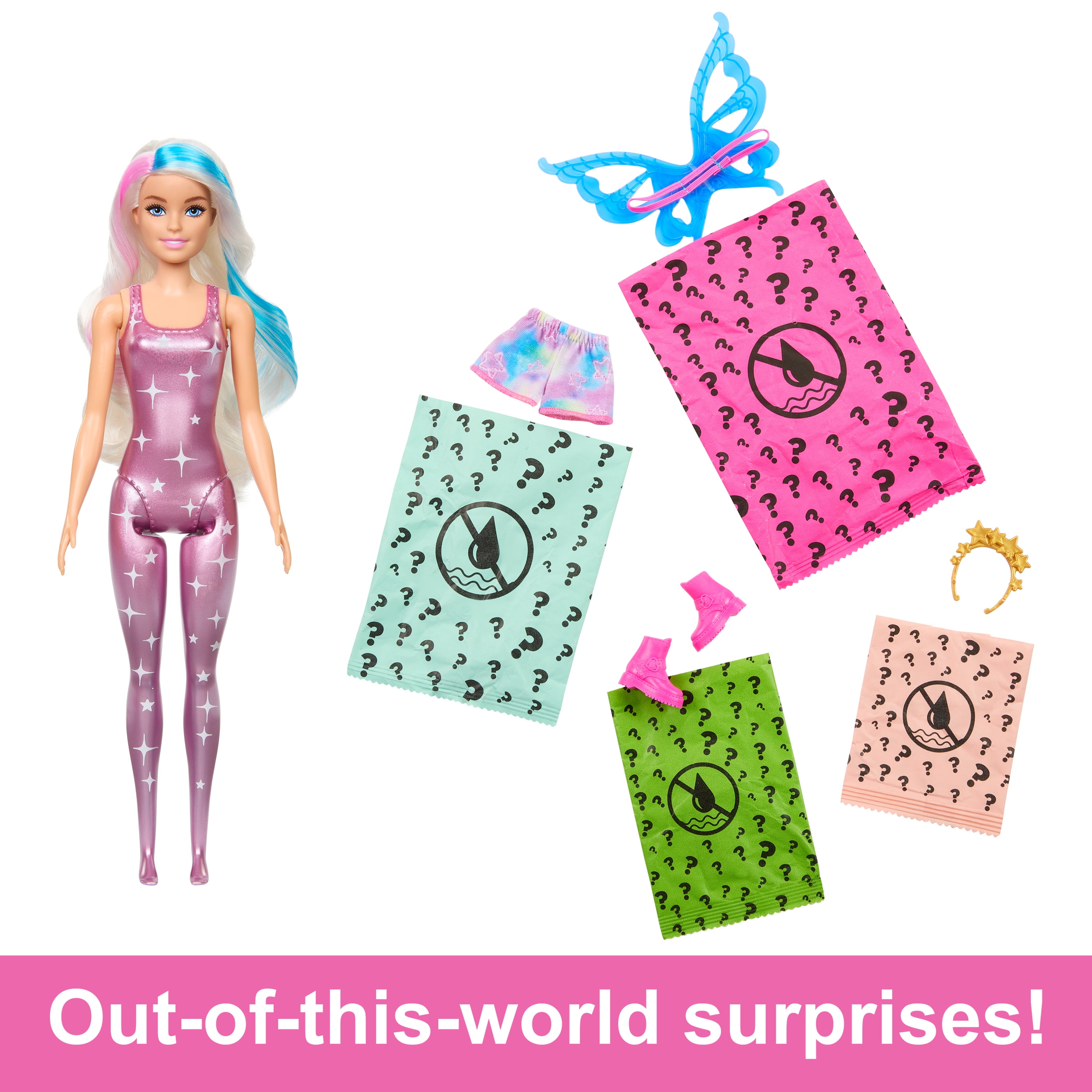 Barbie Color Reveal Doll with 6 Surprises Rainbow Galaxy Series