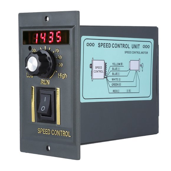 Controlador de velocidad de motor digital ajustable de 220 V CA, 50 Hz, 15 a 400 W, sin escalonamientos, de 0 a 1450 rpm (400 W)