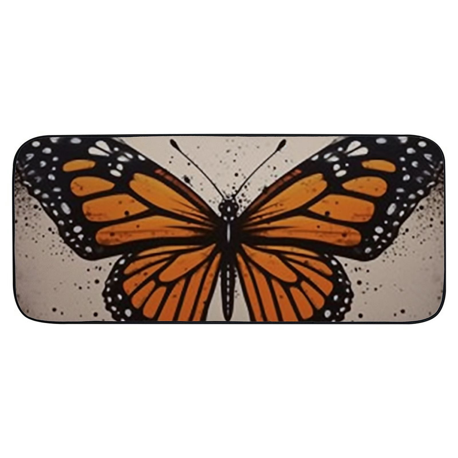 Heduofu Monarch Butterfly Door Mat Spring Butterfly Indoor Outdoor Rug Welcome Mat Non-Slip Decorative Doormat for Front Door Kitchen Bathroom Bedroom Living Room Flowers Decor Gift 19.68*47.24 in
