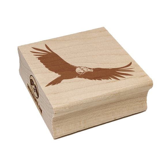 California Condor Vulture Bird Flying Square Rubber Stamp Stamping Scrapbooking Crafting - Medium 1.75in