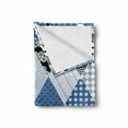 thumbnail image 2 of Geometric Soft Flannel Fleece Throw Blanket, Geometrical Diamond Shaped Lines with Various Nostalgic Fashioned Old Pattern, Cozy Plush for Indoor and Outdoor Use, 70" x 90", Blue Black, by Ambesonne, 2 of 6