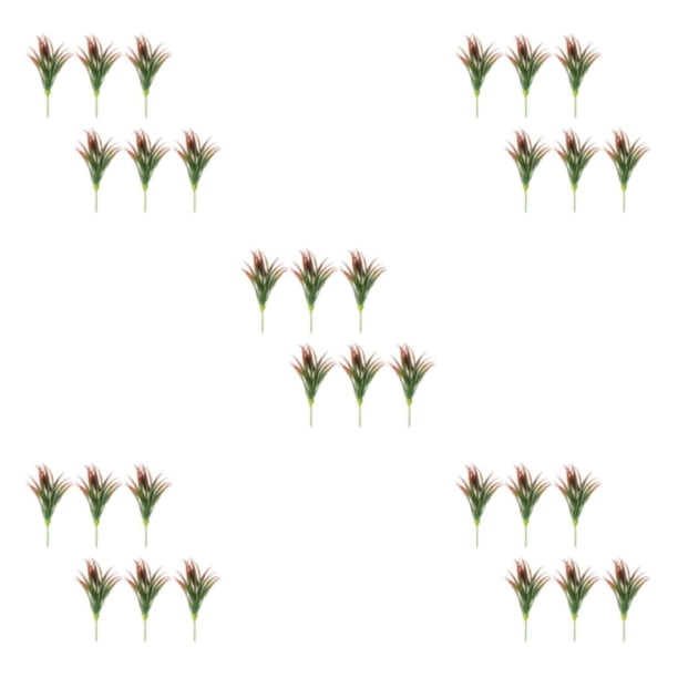 Plantas artificiales Advancent 6 de aspecto realista regalo para decoración del hogar elegante paquete de hierbas de plástico rojo