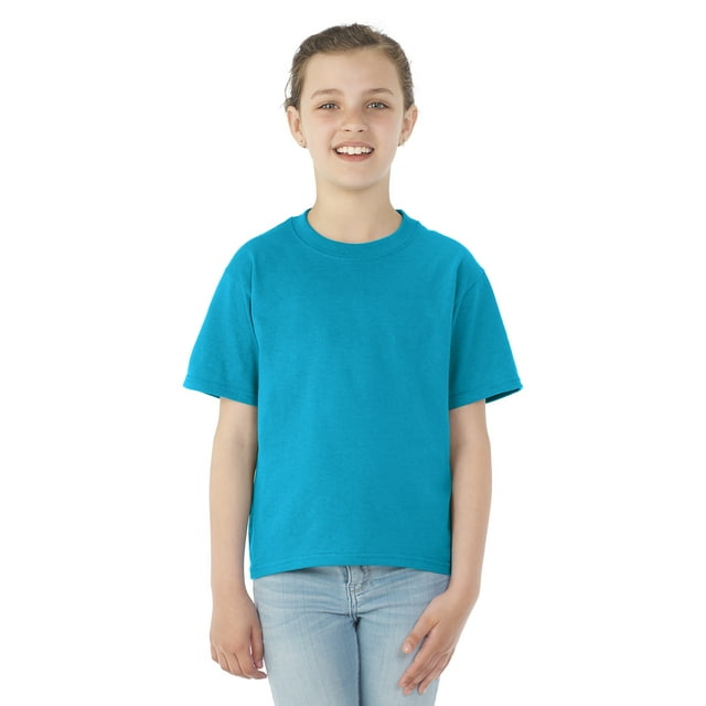 Jerzees T-Shirt à Col Rond à Manches Courtes Youth DRI-POWER Active, m, Bleu Californien