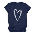 thumbnail image 2 of Meichang T-Shirts pour Femmes T-Shirts de la Saint-Valentin T-Shirts Graphiques Cœur T-Shirts de Vacances Hauts de la Saint-Valentin Manches Courtes Col Rond Blouses, 2 of 5