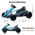 thumbnail image 6 of Simzone Go Kart for Kids 24V Battery 300WX2 Motors Pedal On Foot Go Cart 8MPH High Speed Drifting Car with Slow Start Function Music Elastic Durable Tires, Blue, 6 of 7