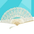 thumbnail image 5 of WASHWEPE Vintage Fan Handheld Lace Cotton Beige 1Pack 19.7X10.6X0.1in, 5 of 7