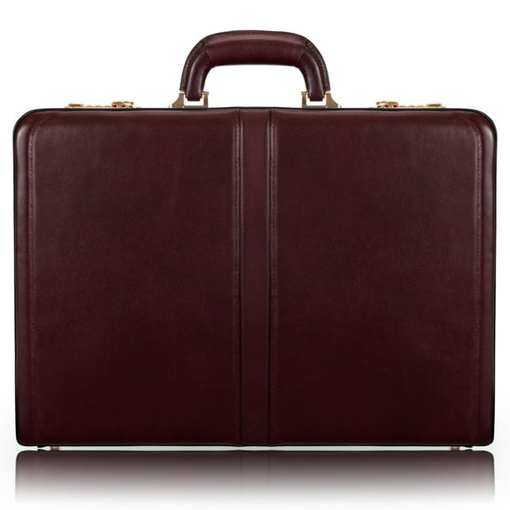 V Series | REAGAN | Leather 3.5" Attach Briefcase - Burgundy