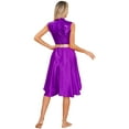 thumbnail image 2 of YIZYIF Womens Metallic High Low Hem Praise Dance Dress Contrast Color Tank Dress Church Robe Liturgical Worship Dancewear Purple L, 2 of 7
