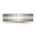 thumbnail image 3 of Chisel Titanium Brushed with Sterling Silver Inlay 6mm Flat Band, 3 of 7