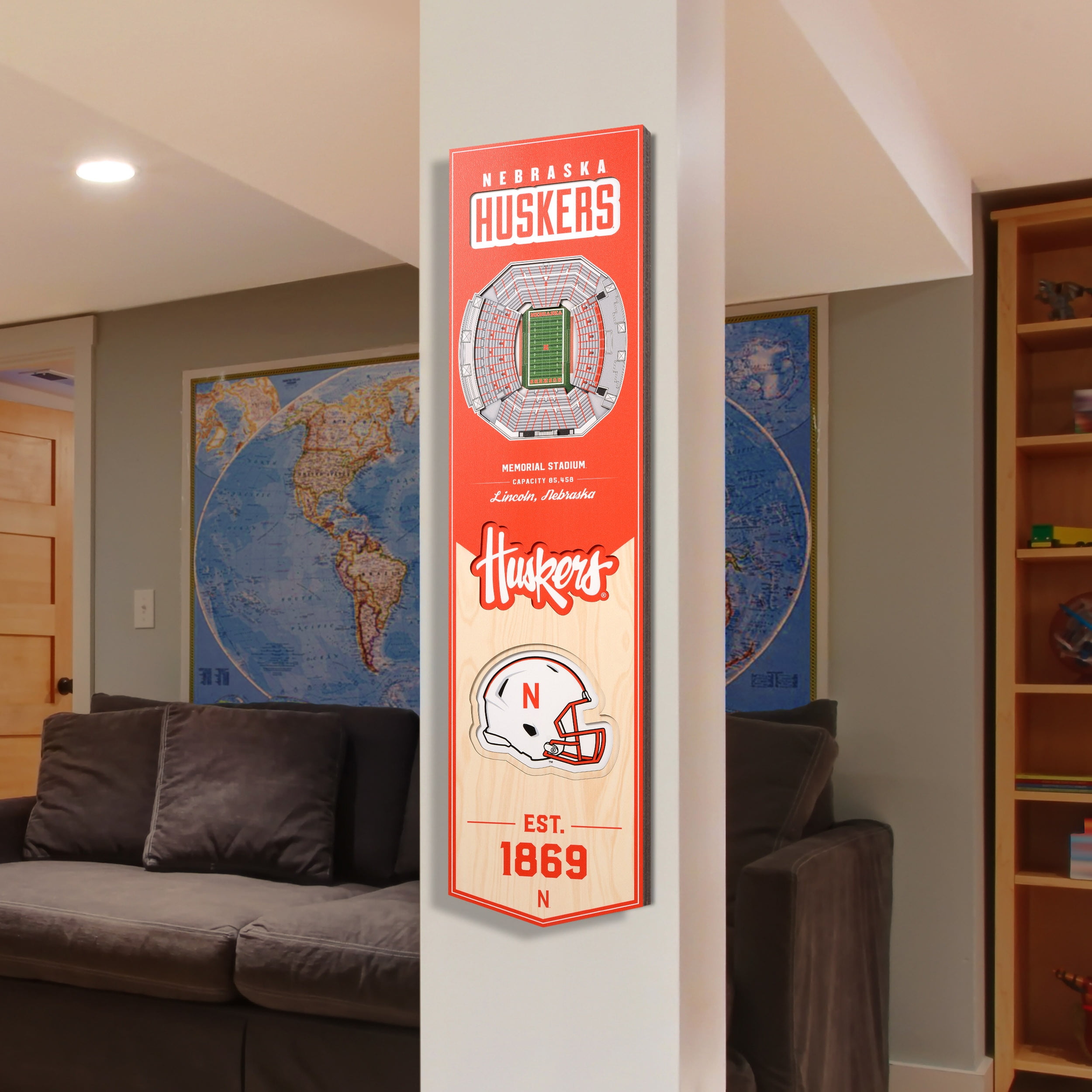 Nebraska Huskers 8'' x 32'' 3D StadiumView Banner
