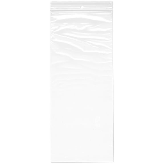 Plymor 5" x 12" (Pack of 100), 2 Mil with Hang-Hole Zipper Reclosable Plastic Bags