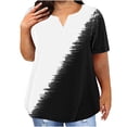 thumbnail image 1 of Plus Size Mujeres Blusas Cuello en V Casual Suelto Verano Blusa de Manga Corta para el Uso Diario Y Casual, 1 of 5