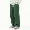 thumbnail image 2 of Fall Pants for Men Mens Corduroy Straight Leg Pants Solid Color Casual Baggy Pants Going Out Wide Leg Trouser with Pocket, 2 of 6