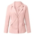 thumbnail image 4 of kpoplk Women's Casual Long Sleeve Lapel Oversized Button Work Office Blazer Suit Jacket(Pink,M), 4 of 5