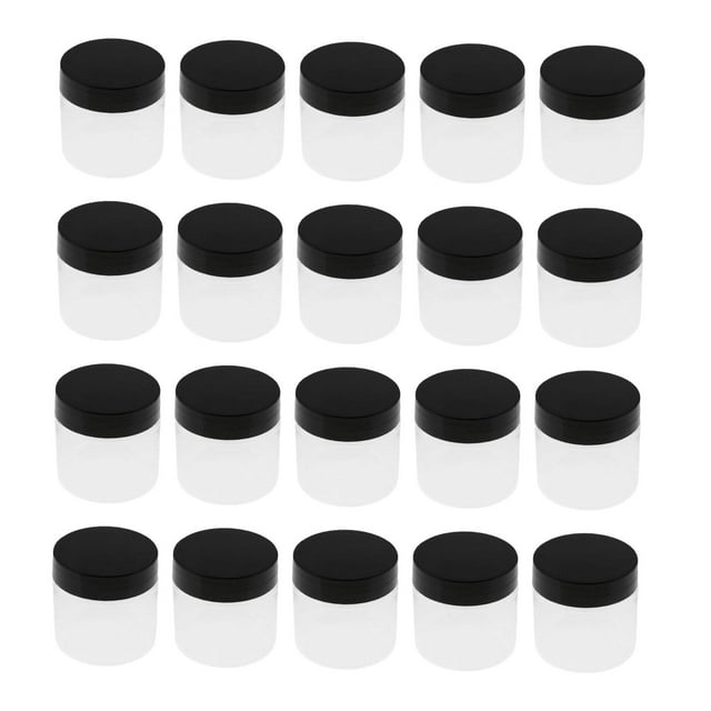 Luzkey Pot pour Animaux Vide avec Couvercle Rond Polyvalent Réutilisable Empilable Design Transparent Bocaux de Cuisine pour Crème Noix Pâtes Hydratants 20 Pcs 50ml