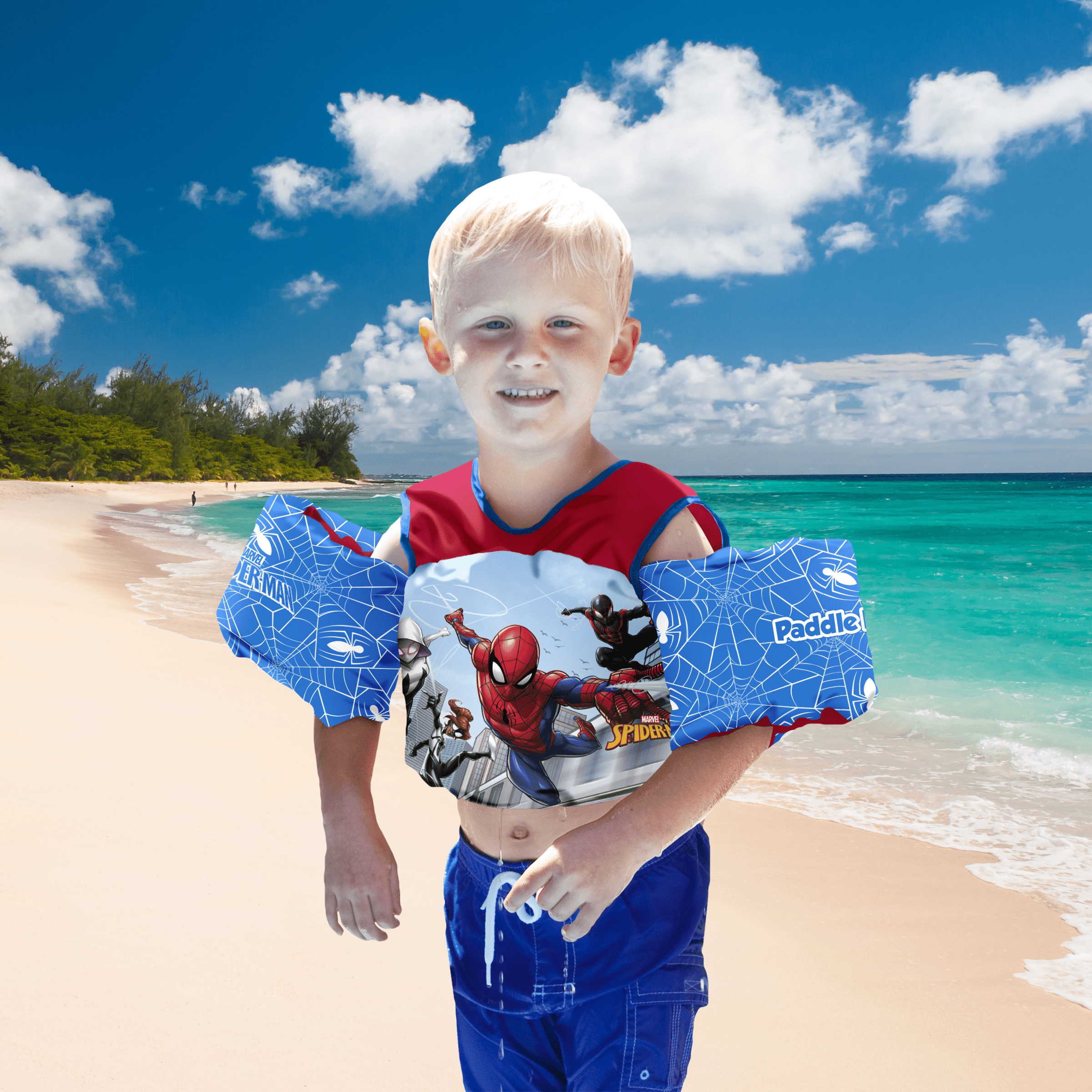 Spiderman Life Jacket for Kids, Children’s Paddle Pal Swim Life Vest, 33-55 lbs., Unisex