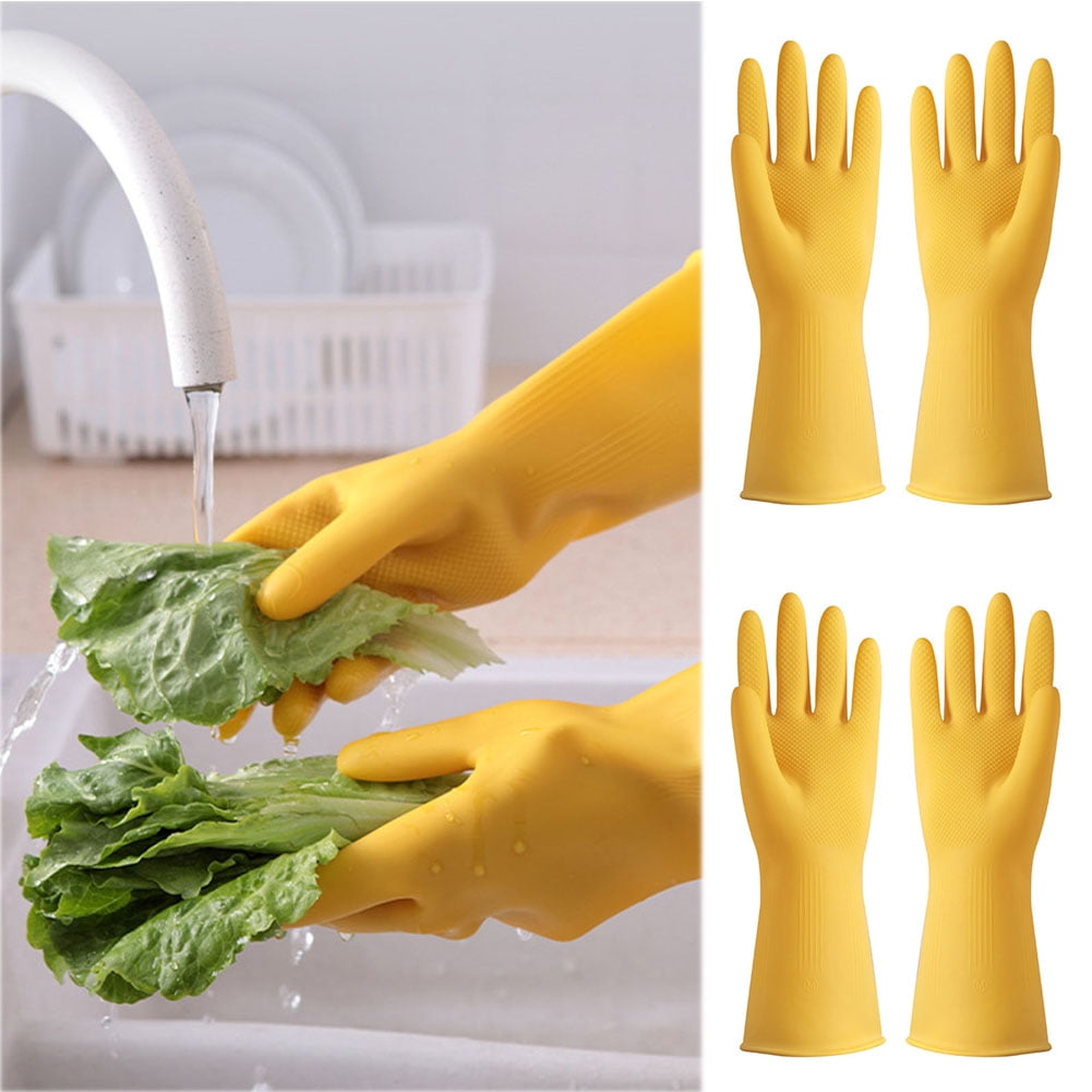 Cheer.US 2 Pcs Household Cleaning Gloves, Dishwashing Gloves Reusable