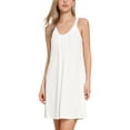 thumbnail image 4 of INSPIRE CHIC Women's Nightgown Sleeveless Sleepwear Elastic Wide Strap Sleep Shirt Short Nightshirt M White, 4 of 5