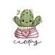thumbnail image 2 of 1pc Women'S Cute Cactus Print T-Shirt, Casual Crew Neck Short Sleeve Top, Cotton Knit Fabric with Medium Stretch, Animal Pattern Fashion Tee for All Seasons, 2 of 6