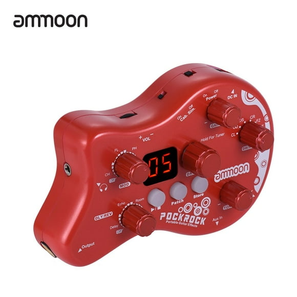 PockRock Portable Guitar Multi-effects Processor Effect Pedal 15 Effect Types 40 Drum Rhythms Tuning Function with Power Adapter