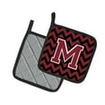 thumbnail image 2 of Carolines Treasures CJ1052-MPTHD Letter M Chevron Garnet and Black Pair of Pot Holders, 7.5HX7.5W, multicolor, 2 of 2