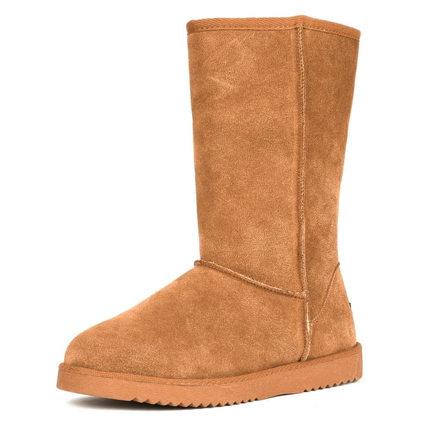 faux fur mid calf boots