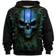 thumbnail image 4 of Hoodies for Men Casual Halloween Pullover Skeleton Print Long Sleeve Hooded Sweatshirt Loose Warm Comfortable Streetwear Mens Sweatshirts Blue L, 4 of 4