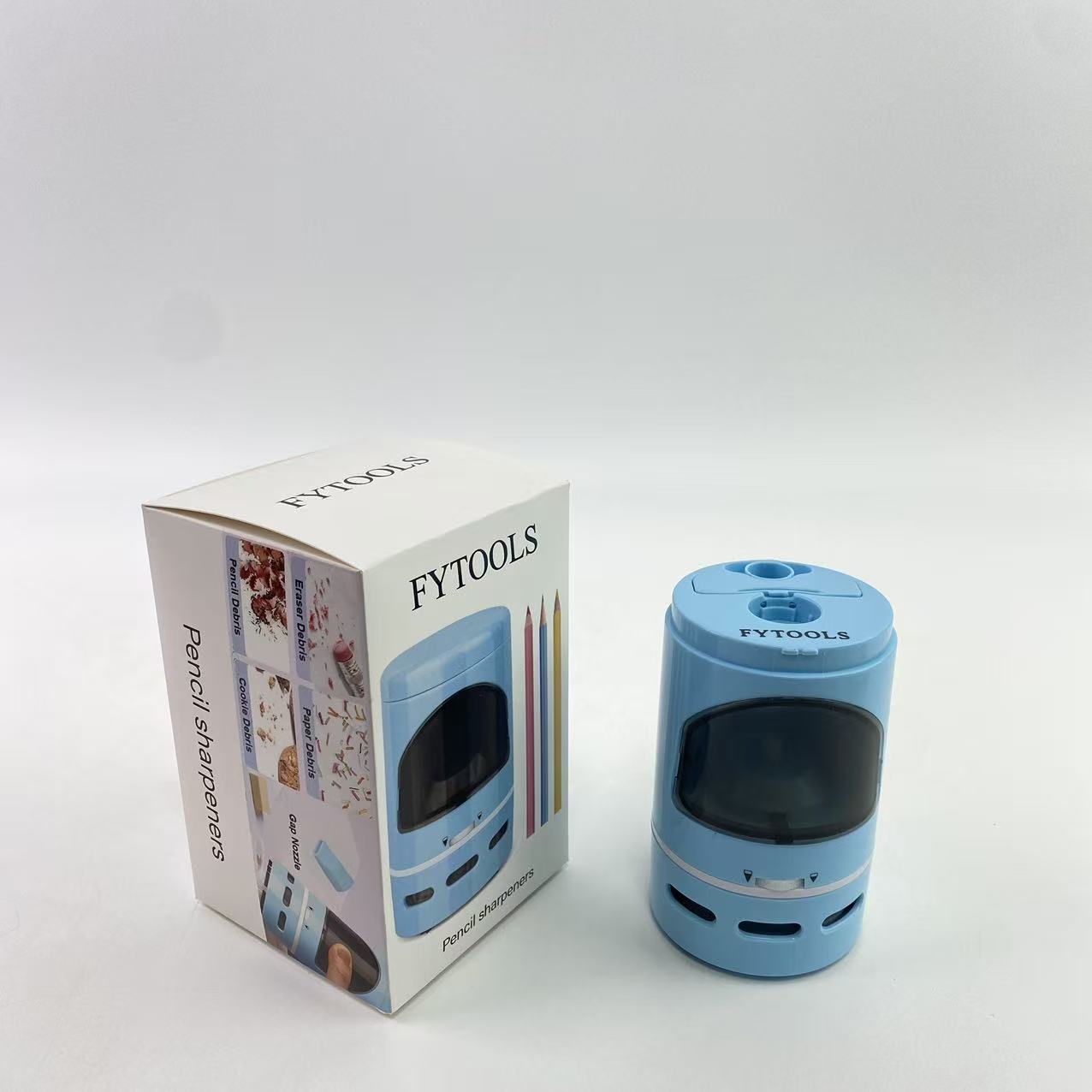 FYTOOLS Pencil sharpeners,Wireless Automatic Pencil Sharpenerfor 6.5-8mm Colored Pencils, BatteryOperated,Fast Sharpening,Blue