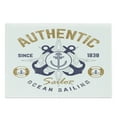 thumbnail image 1 of Anchor Cutting Board, Nautical Print with Anchor Lifeboys and Rudder Captain Features, Decorative Tempered Glass Cutting and Serving Board, Large Size, Pale Brown Blue White, by Ambesonne, 1 of 1