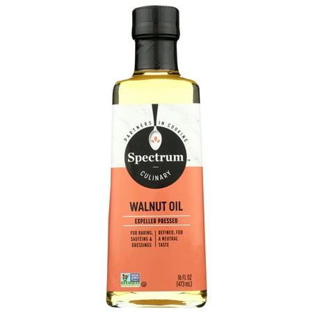 (12 Pack) Spectrum Naturals Expeller Pressed Walnut Oil, 16 Oz