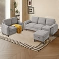 thumbnail image 5 of Soscana Living Room Furniture Set, 3 Seater Sectional Sofa with Storage Ottoman and Loveseat, Modern Sofa Couch Love Seat for Living Room Apartment Studio Office, 5 of 8