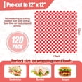 thumbnail image 2 of 120pcs Wax Paper Sheets for Food, 12x12" Grease Proof Sandwich ping Paper, Premium Deli Paper Sheets, Pre Cut Checkered Food Basket Liners for BBQ, Picnic, Festival, Fair by, 2 of 4