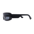 thumbnail image 3 of Retro Shield Narrow Rectangle Flat Top Plastic Sunglasses All Black, 3 of 4