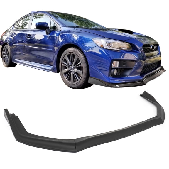 Ikon Motorsports Front Bumper Lip, Compatible with 2015-2021 Subaru WRX & WRX STI, CS Style Matte Black PP Polypropylene Air Dam Chin Spoiler Protector Splitter 3PC