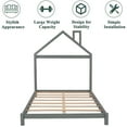 thumbnail image 6 of SESSLIFE Full Platform Bed Frame with House-shaped Headboard, Wood Slat Support, Mattress Foundation, No Box Spring Needed, Easy Assembly, Gray, 6 of 10