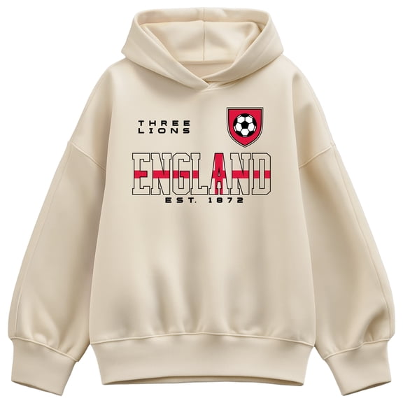 Instant Message - England Soccer Jersey Oversized Fleece Hoodie Sweatshirt