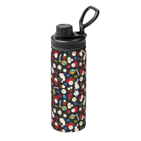 

Lukts Rose Rabbit Print 18oz Insulated Sports Kettle Outdoor Sport Gym Stainless Steel Water Bottles