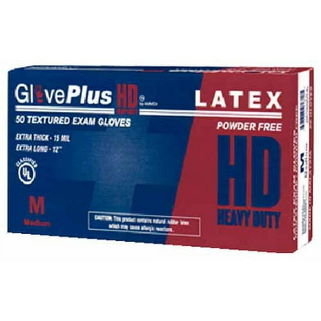 Ammex GPLHD86100 GPLHD86100 Thick Latex Gloves-Large 50/Bx
